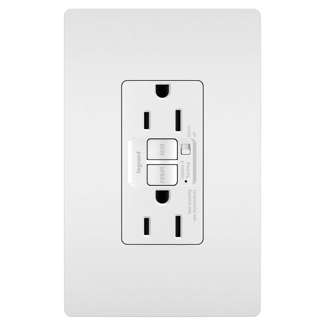 15 Amp Audible Alarm Tamper Resistant GFCI Outlet by Legrand Radiant