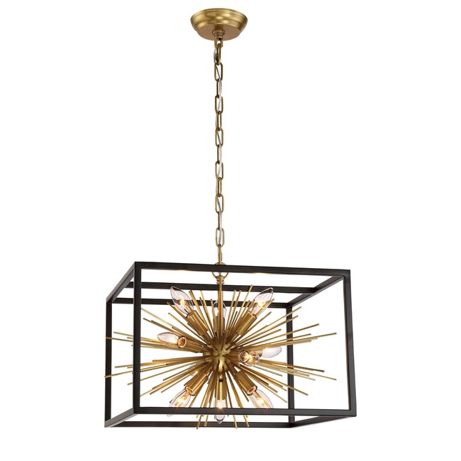 Burst Box Chandelier by Zeev Lighting