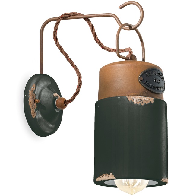 Industrial Cylinder Wall Light by Ferroluce