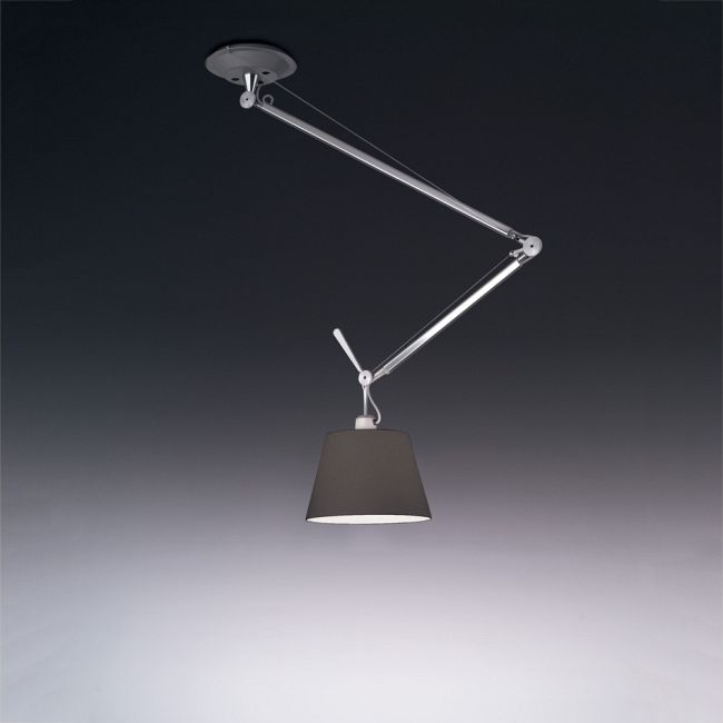 Tolomeo Off Center Suspension with Black Shade by Artemide