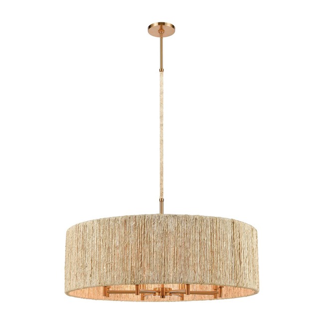 Abaca Wide Drum Chandelier by Elk Home