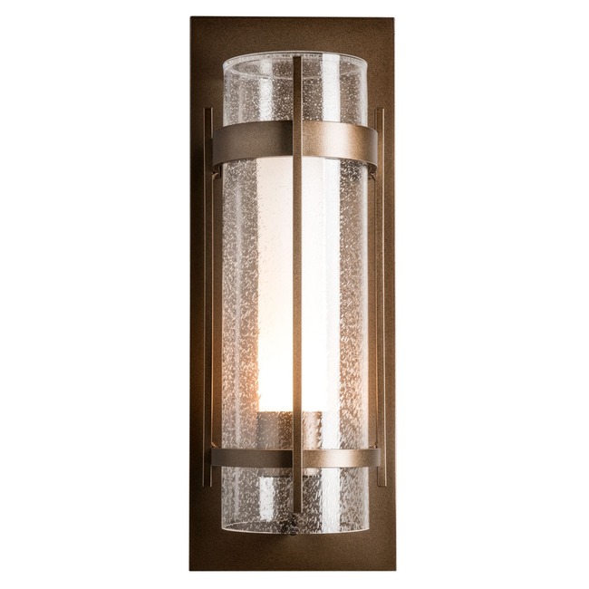 Banded Seeded Glass Outdoor Wall Sconce by Hubbardton Forge