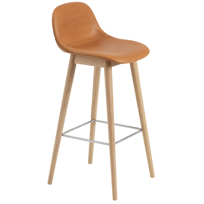 Fiber Stool With Backrest / Wood Base by Muuto