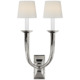 French Double Deco Horn Wall Sconce