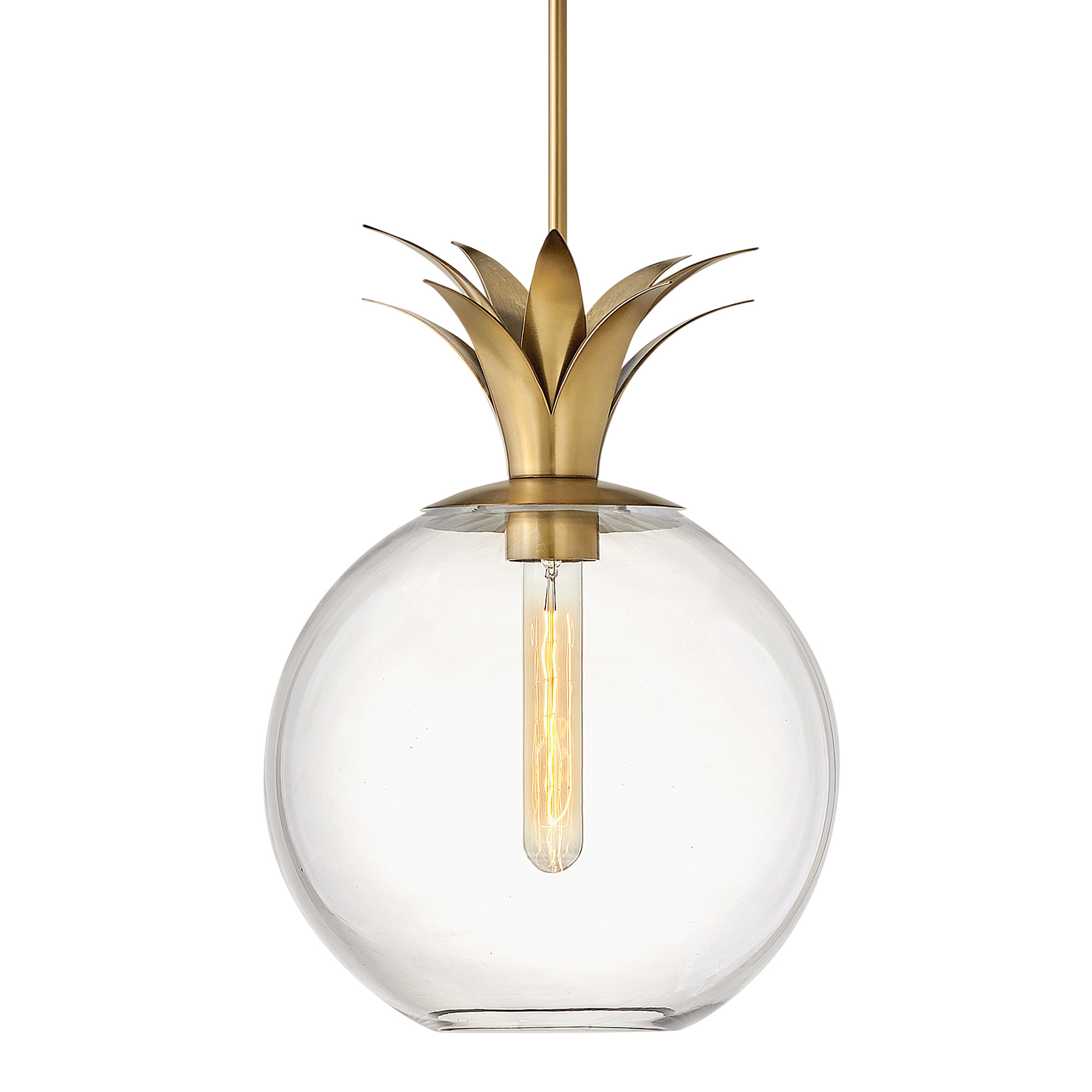 Contemporary Brass Pineapple Motif Chandelier