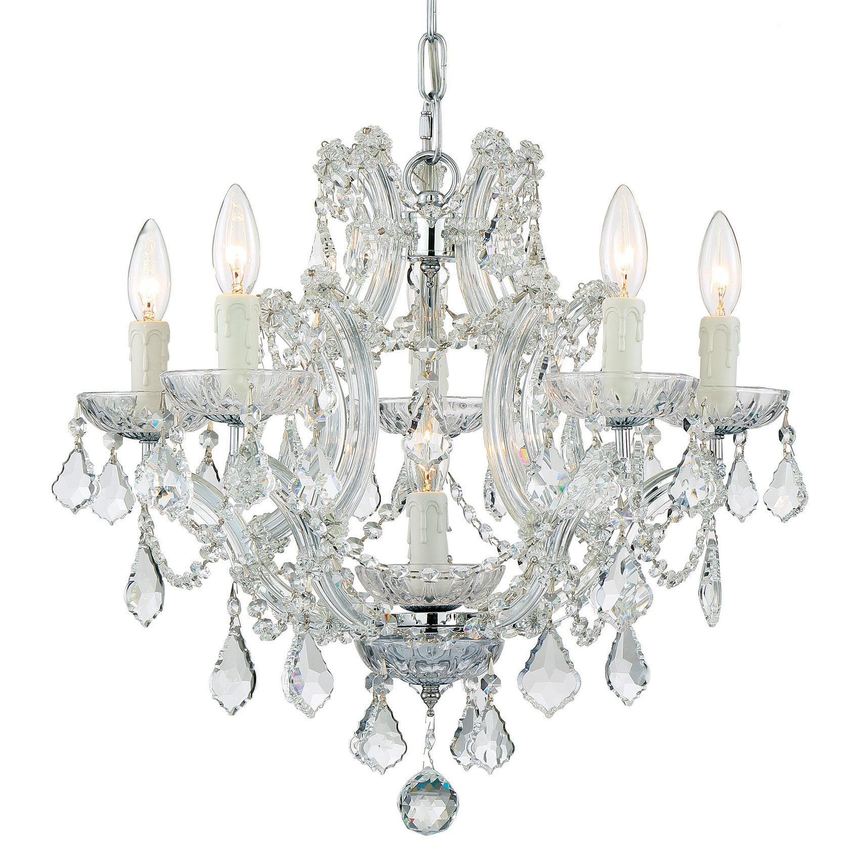 Maria Theresa Dish Chandelier by Crystorama | 4405-CH-CL-MWP | CRY1057624