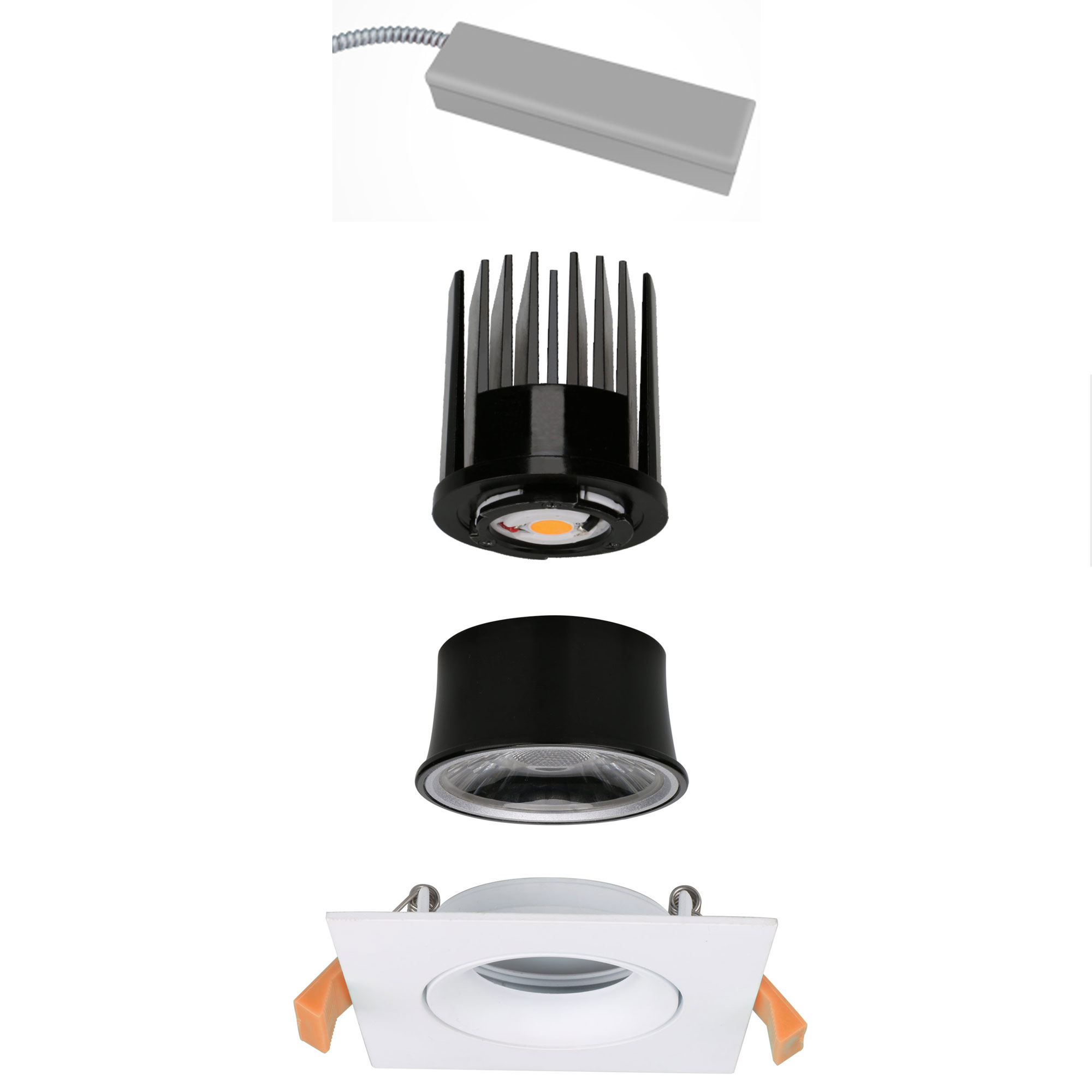 Copa 3IN SQ Remodel Non-IC ADJ Downlight w/ Remote Driver by OKT Lighting |  CP3-18W-30-36-TC-R-SQA | OKT1165715