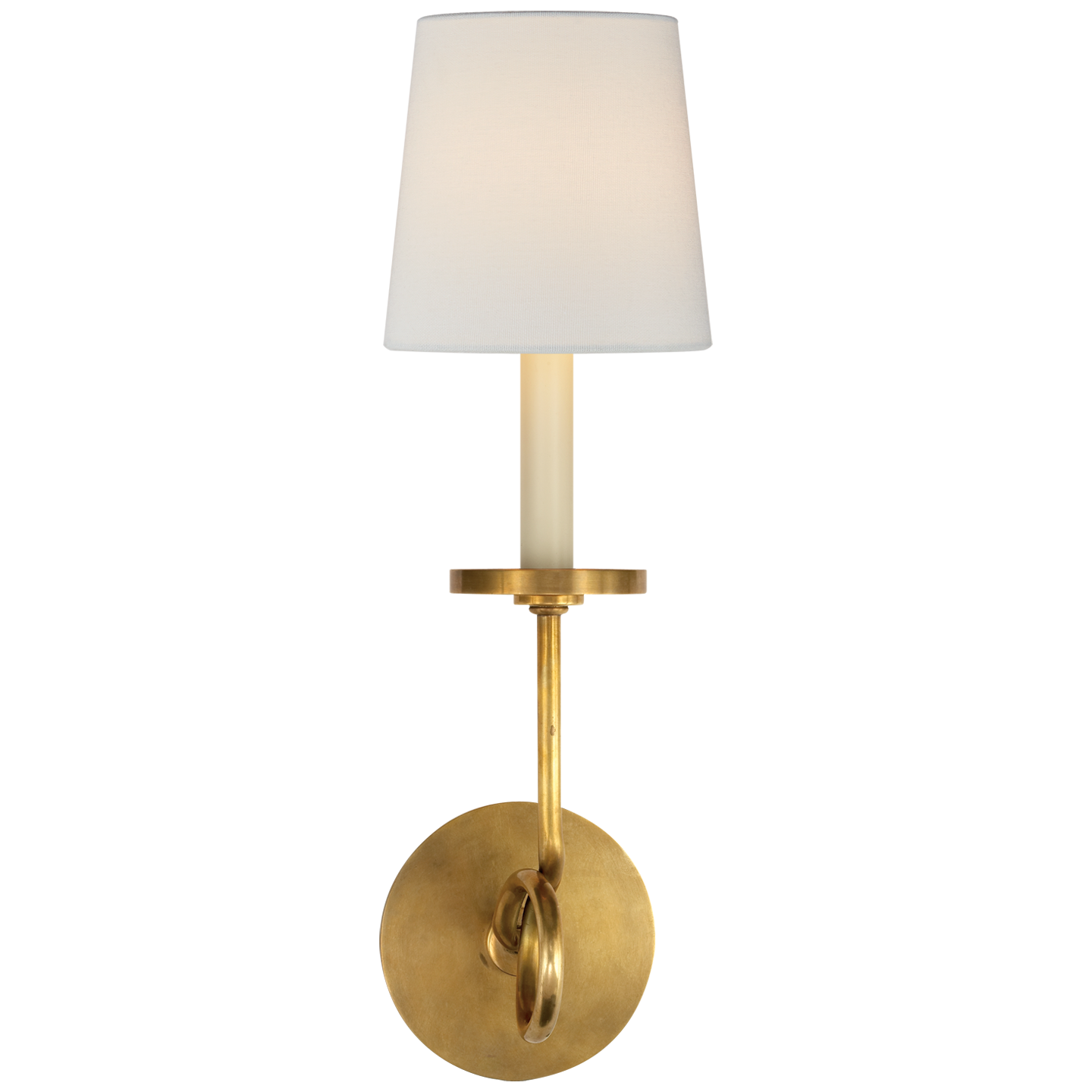 Visual Comfort brass sconce // Classic swing arm sconce in brass