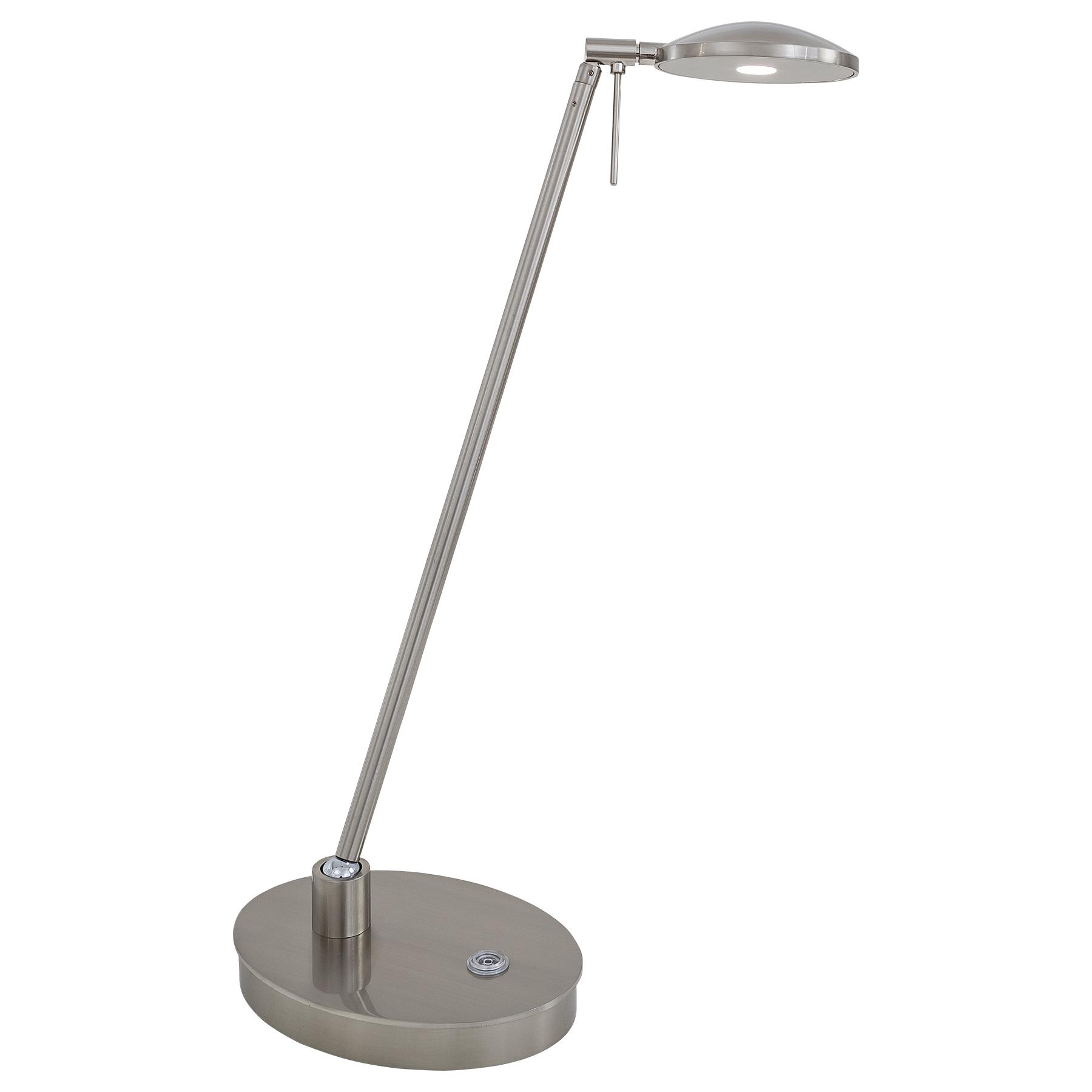 George Kovacs P4304-084, Georges Reading Room Glass Swing Arm Floor Lamp, LED, Brushed Nickel - 1