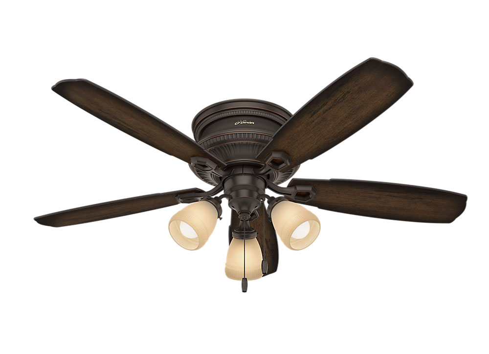 Ambrose Low Profile Ceiling Fan With Light By Hunter Fan Hun