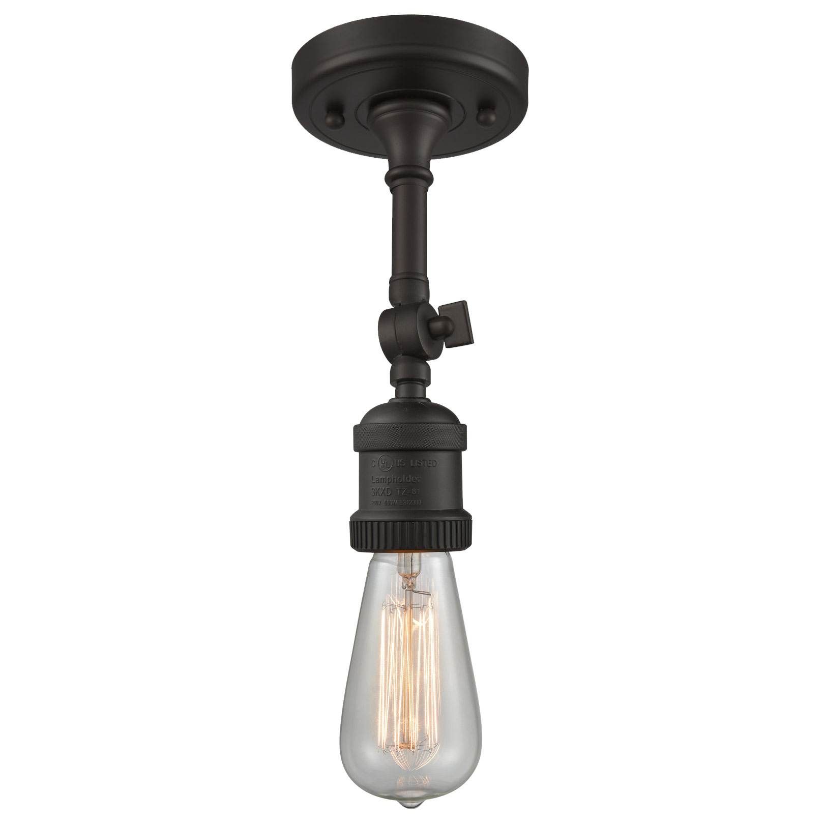 Bare Bulb Adjustable Semi Flush Ceiling Light By Innovations