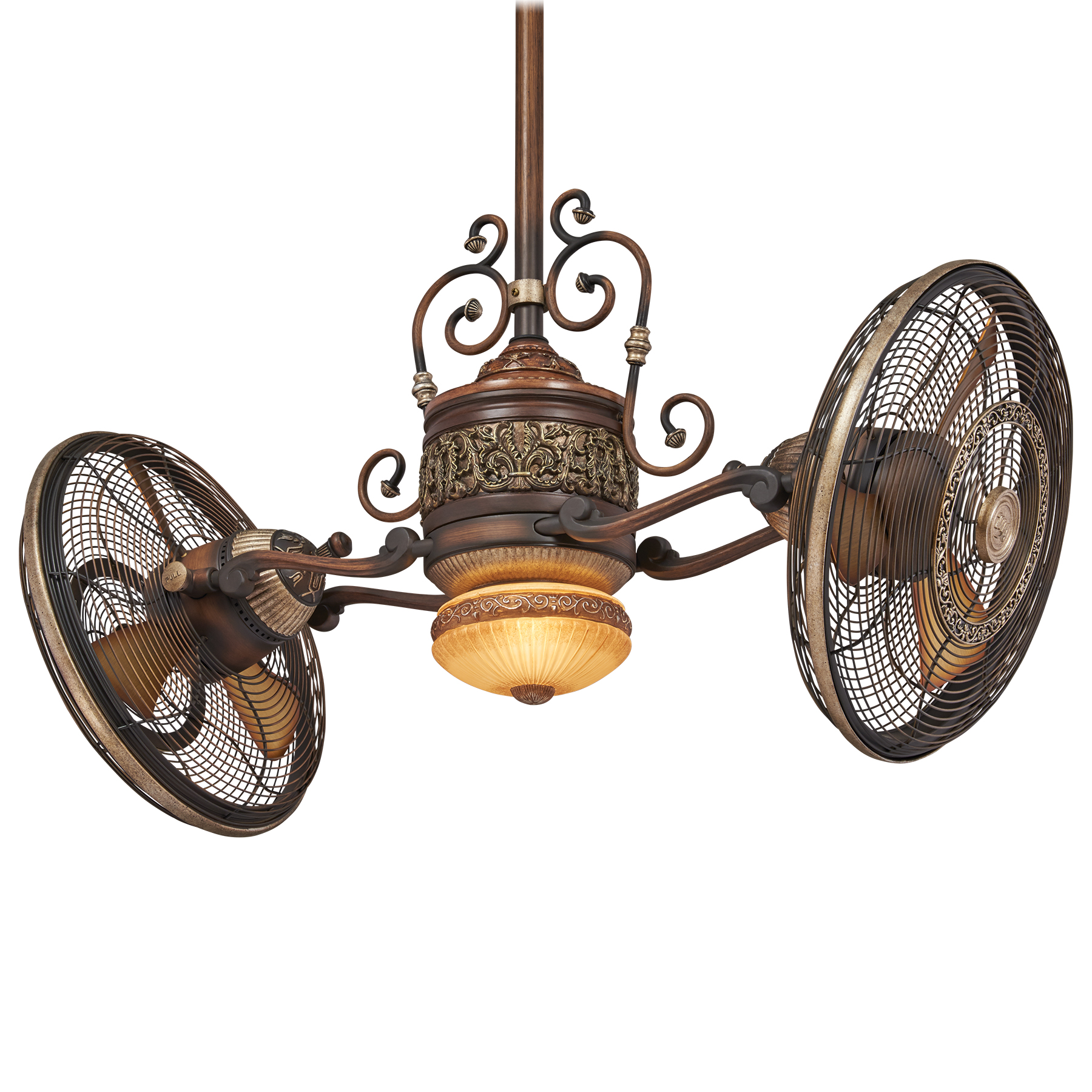 Traditional Gyro Ceiling Fan With Light By Minka Aire F502 Bcw