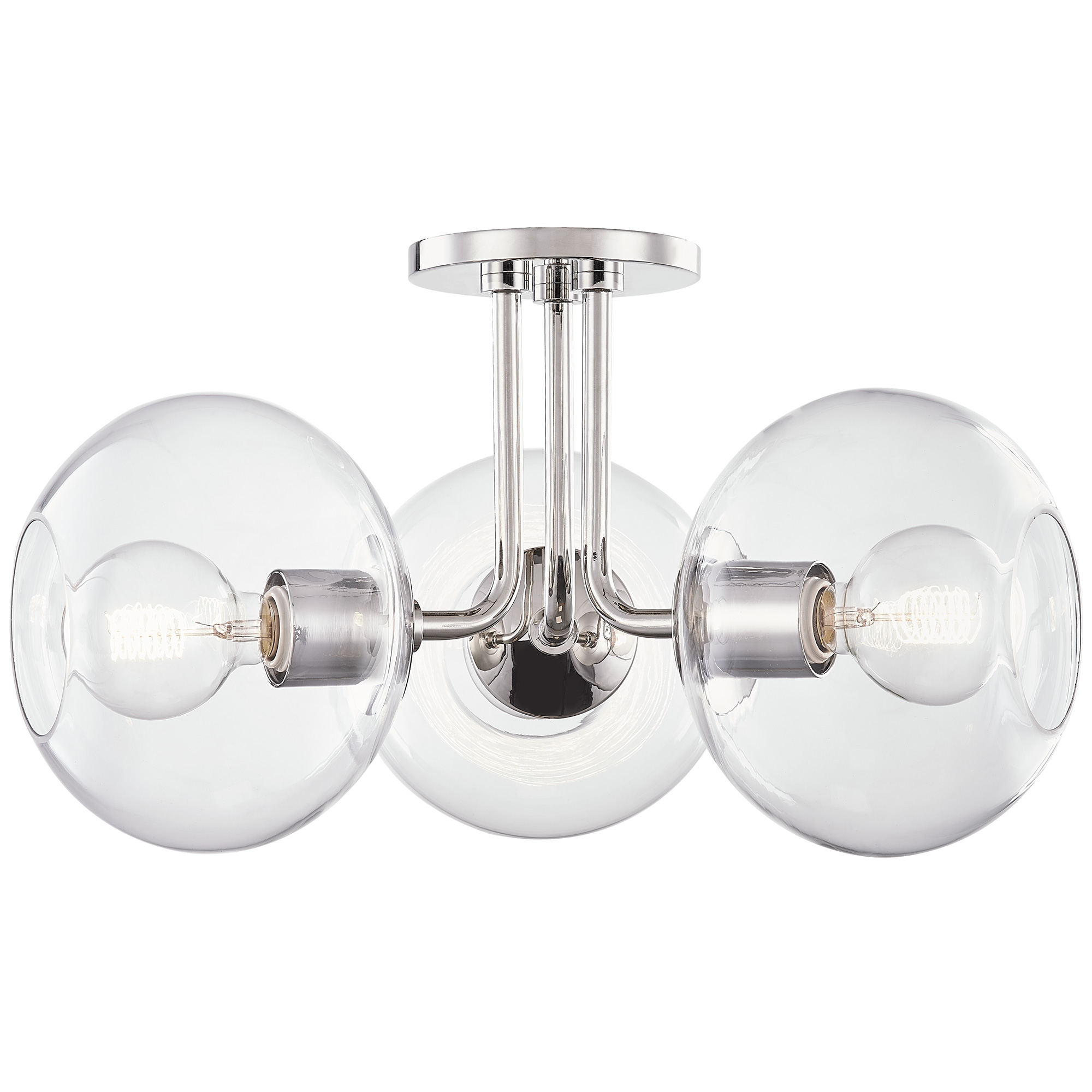 Margot 3 Light Semi Flush Ceiling Light By Mitzi H270603 Pn