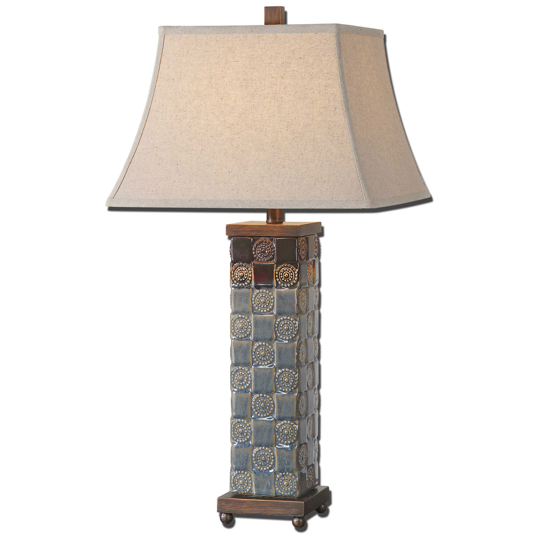 silver and grey table lamp