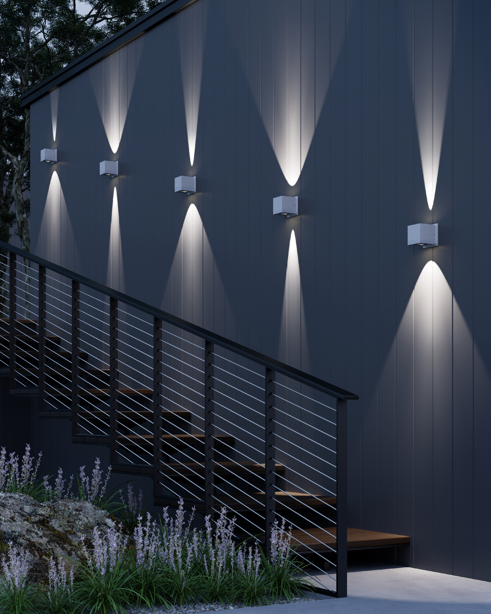 Stato Outdoor Wall Sconce by Kuzco Lighting, EW33204-WH-UNV